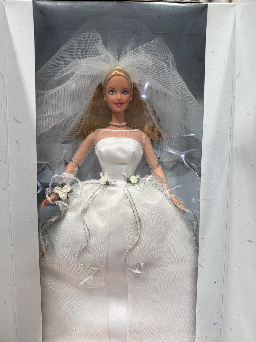 Barbie White Bridal Doll with Veil and Pearl Necklace